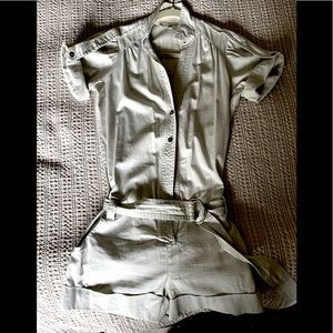 Maje safari-style short romper with belt